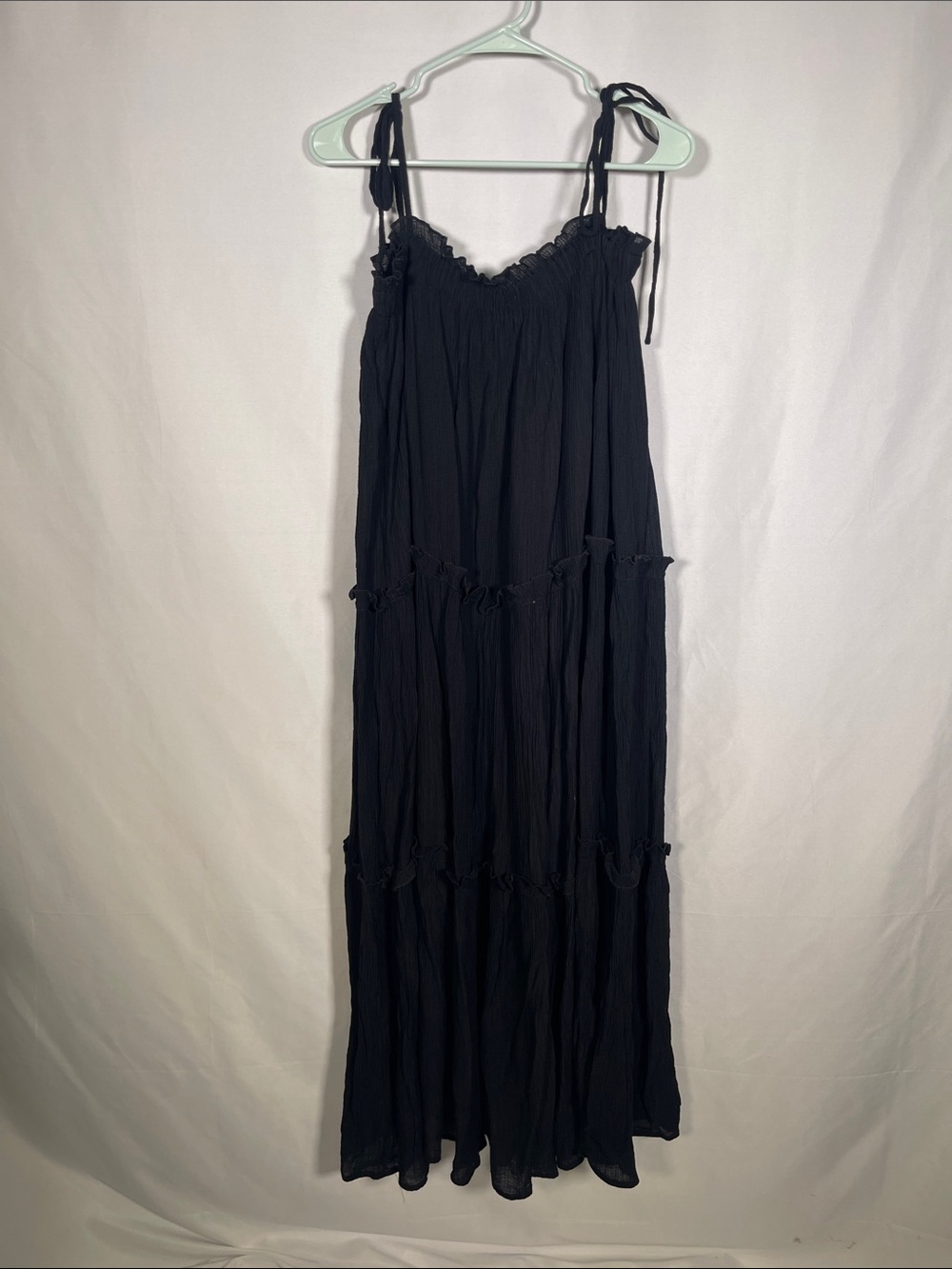 TALULAH WOMENS BLACK TIERED MAXI DRESS LARGE